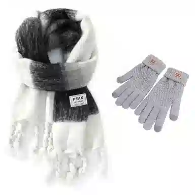 匹克 冬日保暖氛围感软到治愈组合 聚酯纤维 绒线围巾 男女同款情侣款