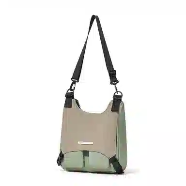 波斯丹顿 潮牌个性轻便 织物 登山包斜挎单肩包 中号 男女同款情侣款 绿色