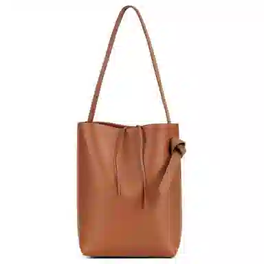 YOCAMU Vintage Leather Shoulder Bag Medium Black Brown