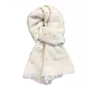 北极绒 冬季氛围感可爱百搭白色围脖韩版潮流外搭高级感保暖披肩 聚酯纤维 绒线围巾 男女同款情侣款