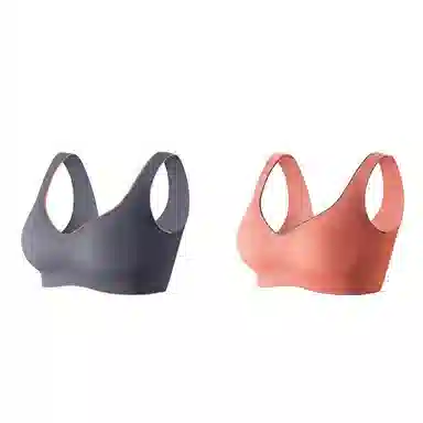 棉基因 亲肤无痕聚拢无钢圈收副乳背心式文胸 女款 组合装