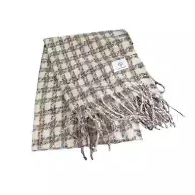 北极绒 氛围感格子冬新款韩系百搭学生可爱少女加厚保暖韩版 聚酯纤维 绒线围巾 男女同款情侣款