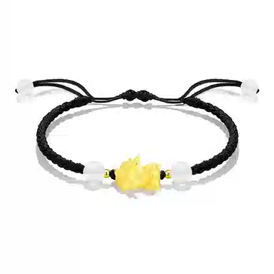 吉瑶 中式  萌趣可爱 招财貔貅 新中式 国风国潮  简约 清新小众 平安聚财 纳福 琉璃 手链 男女同款情侣款