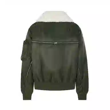 速写 潮流翻领飞行员短款美式个性羽绒服 男款