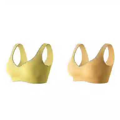 棉基因 亲肤无痕聚拢无钢圈收副乳背心式文胸 女款 组合装