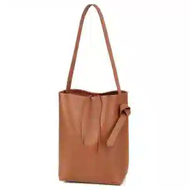 YOCAMU Vintage Leather Shoulder Bag Medium Black Brown