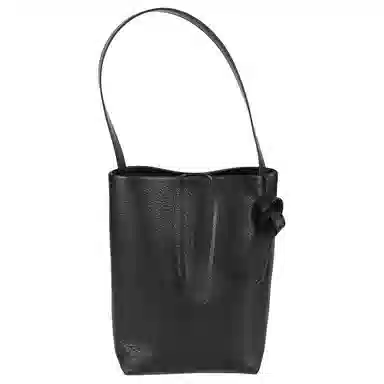 YOCAMU Vintage Leather Shoulder Bag Medium Black Brown