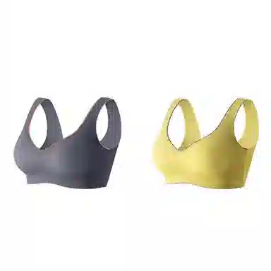 棉基因 亲肤无痕聚拢无钢圈收副乳背心式文胸 女款 组合装