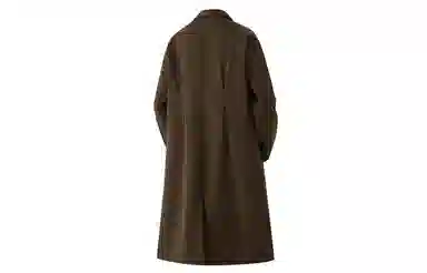 大卫贝肯 简约复古休闲英伦风街头基础百搭经典款韩版宽松百搭褶皱设计感长款过膝呢子翻领保暖大衣 男女同款