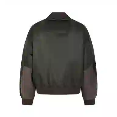 速写 短款拼接时尚舒适街头棒球领飞行员外套棉服 男款 蓝海松茶