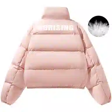 88rising Simple Solid Color Casual Stand Collar Short Down Jacket