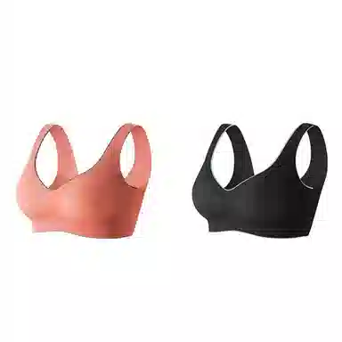 棉基因 亲肤无痕聚拢无钢圈收副乳背心式文胸 女款 组合装