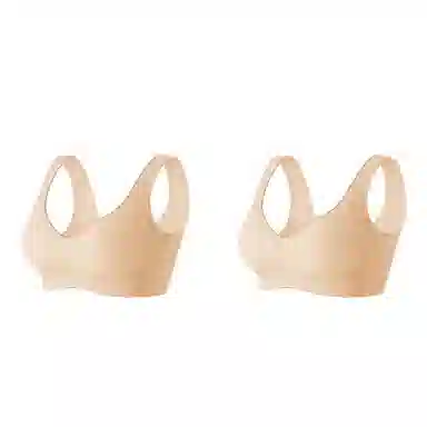 棉基因 亲肤无痕聚拢无钢圈收副乳背心式文胸 女款 组合装