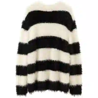 CHUU Sweater Black White Stripes