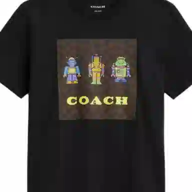 COACH FW24 Robot Print T-Shirt Black