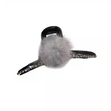 水中玉 秋冬毛球水钻抓夹高级感鲨鱼夹后脑勺盘发发卡头饰 亚克力 发夹  女款