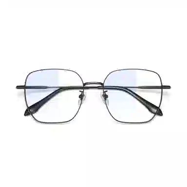 苍木优品 学生超轻大框网上配眼睛镜框 合金β钛 不规则形 光学镜架 男女同款情侣款 枪色 黑银 黑色