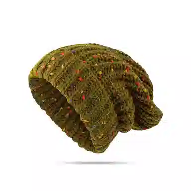 雅鹿优选 秋冬百搭毛线帽子女生大头围显脸小堆堆帽彩虹混色保暖针织套头冷帽绒线帽 涤纶 绒线帽 女款