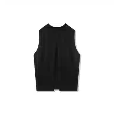 我是大卫 个性百搭纯色无袖韩版坎肩针织衫 男女同款 黑色