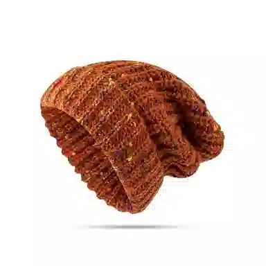 雅鹿优选 秋冬百搭毛线帽子女生大头围显脸小堆堆帽彩虹混色保暖针织套头冷帽绒线帽 涤纶 绒线帽 女款