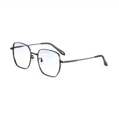 苍木优品 学生超轻大框网上配眼睛镜框 合金β钛 不规则形 光学镜架 男女同款情侣款 枪色 黑银 黑色