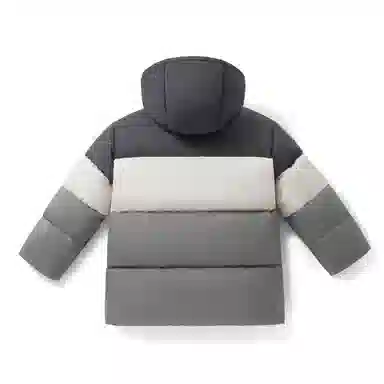 青蛙王子 拼色连帽亲肤羽绒服 青少年