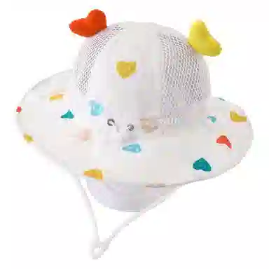 山一丸 婴儿薄款大帽遮阳网眼 棉涤 渔夫帽 儿童款