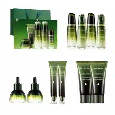 果本 鳄梨多肽紧致抗皱明星五件套礼盒 护肤品套装 提拉补水 保湿肌肤  淡化细纹 化妆品 女  质地轻薄 清爽不黏腻