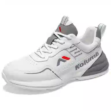 哥仑步 简约舒适 百搭时尚 防滑耐磨增高 低帮 生活休闲鞋 男款 白灰