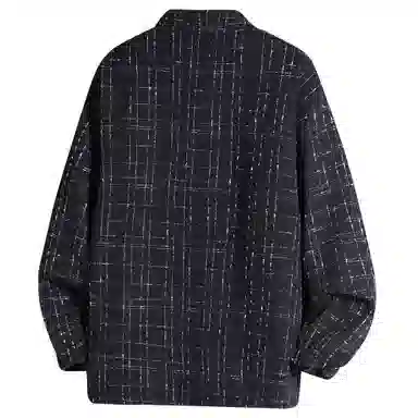 王者荣耀 王者荣耀 鲁班七号款 编织格纹夹棉加厚小香风复古风格刺绣织唛长袖单排扣开衫上衣外套翻领宽松百搭休闲夹克 男女同款