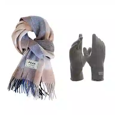 匹克 秋冬季防寒保暖套装流苏撞色文艺百搭 聚酯纤维 绒线围巾 男女同款情侣款