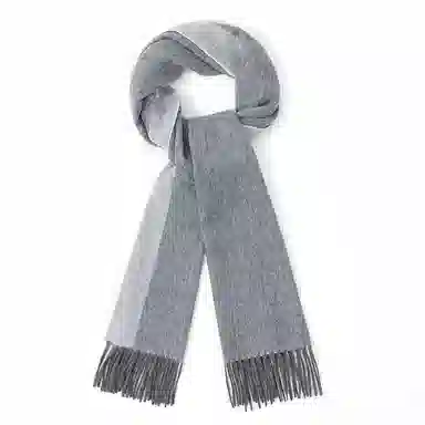 上海故事 秋冬加厚保暖 防寒外出个性缎纹双面拼色 绵羊毛 绒线围巾 女款