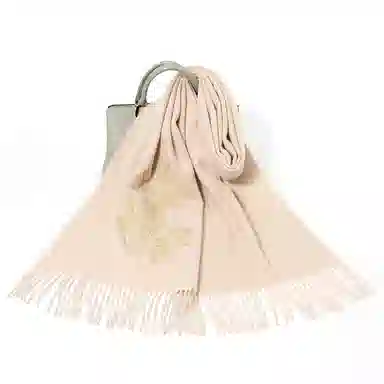 上海故事 红披肩女外搭秋冬加厚保暖时尚刺绣外出防寒小围脖女士 绵羊毛 绒线围巾 女款