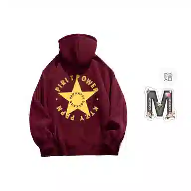 棉购 美式小众连帽高级设计感印花加绒加厚保暖宽松百搭长袖卫衣 男女同款