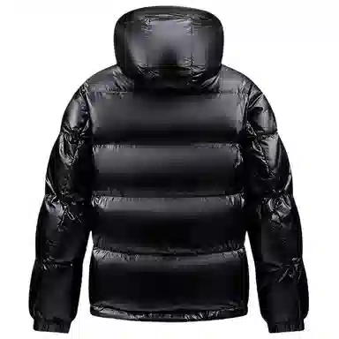 鸭鸭 亮面系列 中青年时尚韩版潮流百搭短款连帽户外休闲运动防寒保暖面包羽绒服 男款