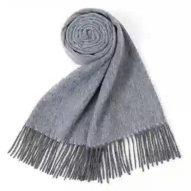 上海故事 秋冬加厚保暖 防寒外出个性缎纹双面拼色 绵羊毛 绒线围巾 女款