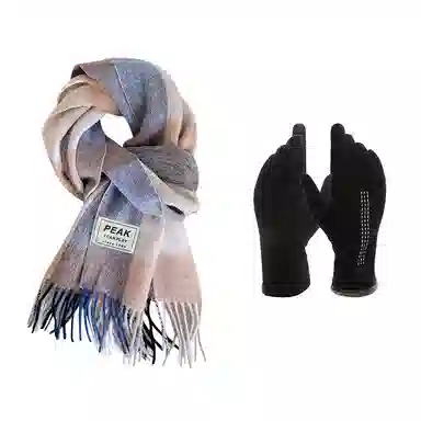 匹克 秋冬季防寒保暖套装流苏撞色文艺百搭 聚酯纤维 绒线围巾 男女同款情侣款