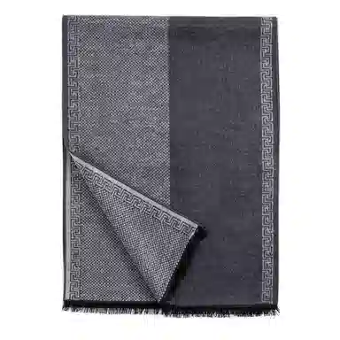 上海故事 敦和风雅 柔软舒适结构紧密 毛边流苏设计 绒线围巾 男款