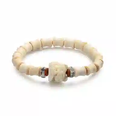 周帝王 【高品质】节节高升金丝竹节醒狮文玩盘串 小众轻奢国潮风新中式招财纳福转运素圈 绿檀 手串 男女同款情侣款