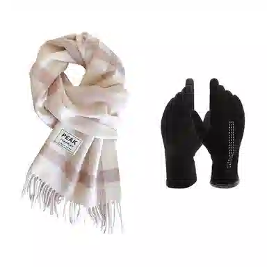 匹克 秋冬季防寒保暖套装流苏撞色文艺百搭 聚酯纤维 绒线围巾 男女同款情侣款