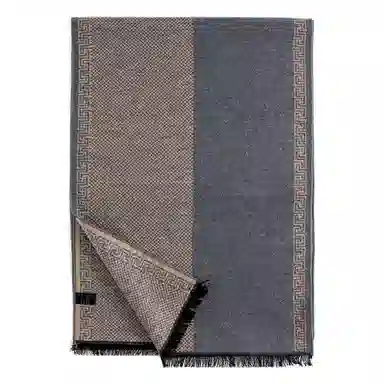 上海故事 敦和风雅 柔软舒适结构紧密 毛边流苏设计 绒线围巾 男款