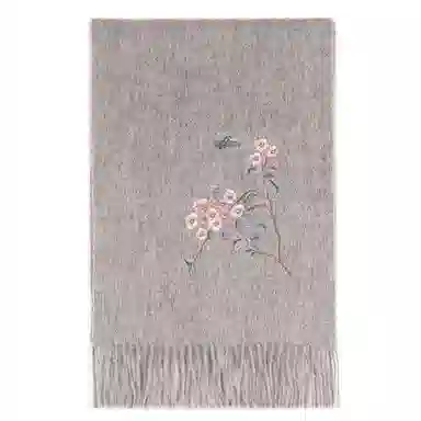 上海故事 秋冬福来系列绵羊毛加厚刺绣工艺流苏设计细腻柔软保暖礼盒包装 绒线围巾 女款