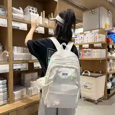 垣途者 日系可爱少女书包初高中大学生学院风背包 尼龙 双肩包 女款 粉色白色黑色紫色黄色绿色