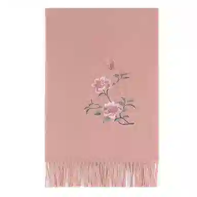 上海故事 秋冬福来系列绵羊毛加厚刺绣工艺流苏设计细腻柔软保暖礼盒包装 绒线围巾 女款