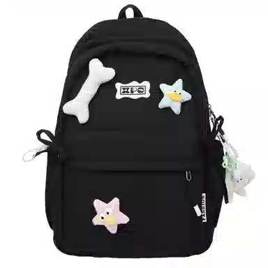 垣途者 日系可爱少女书包初高中大学生学院风背包 尼龙 双肩包 女款 粉色白色黑色紫色黄色绿色