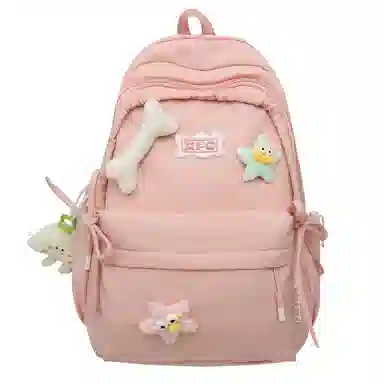 垣途者 日系可爱少女书包初高中大学生学院风背包 尼龙 双肩包 女款 粉色白色黑色紫色黄色绿色