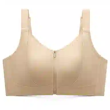 润微 大胸显小前拉链易穿脱塑胸无钢圈无痕运动防震文胸 女款 组合装