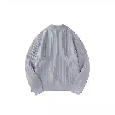 我是大卫 拉链开衫韩版宽松纯色圆领百搭针织衫 男女同款