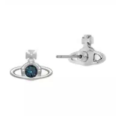 Vivienne Westwood Nano Solitaire Single Stud Sapphire/Silver