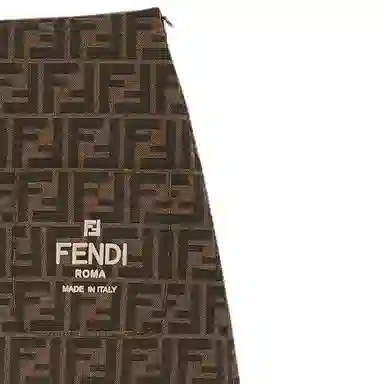 Fendi SS24 Embroidered Zip Skirt Brown